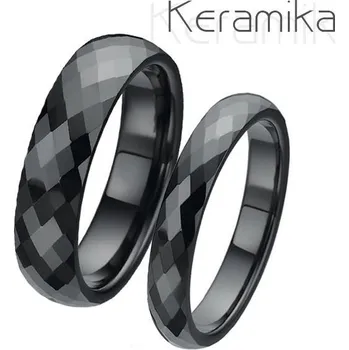 Prsten KM1002 Keramické snubní prsteny šíře 4mm + 6mm - pár