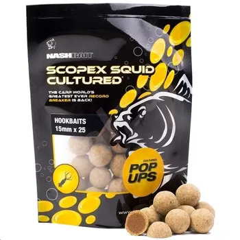 Boilies Nash Tackle Pop Ups 15 mm/25 ks Scopex/Squid Cultured