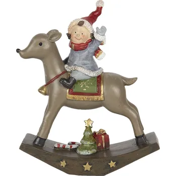 Bytová dekorace Dekorace dítě na houpacím jelínkovi - 16*5*19 cm