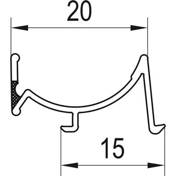 RONAL Svislé těsnění pro křídlové dveře, ks 82303.KD.1837