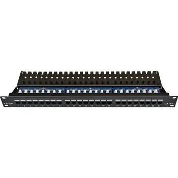 Patch panel Patch panel LEXI-Net UTP CAT5E 24p. 1U Black, 19" horní zářez
