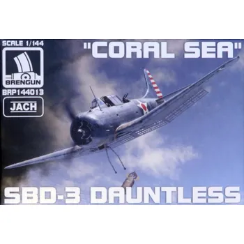Plastikový model Brengun 1/144 SBD-3 Dauntless CORAL SEA (plastic kit)