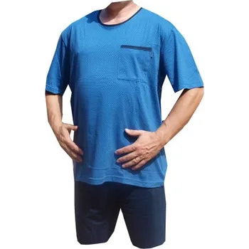 Pánské pyžamo xcena Pyžamo modré bavlněné Velikost: XXXL