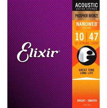 Struna pro kytaru a smyčcový nástroj Elixir Acoustic NanoWeb 16152 Phosphor Bronze 12-string Light