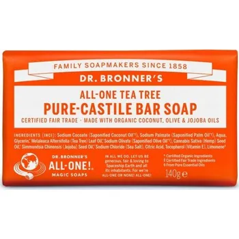Mýdlo Dr. Bronner's tuhé mýdlo tea tree 140 g