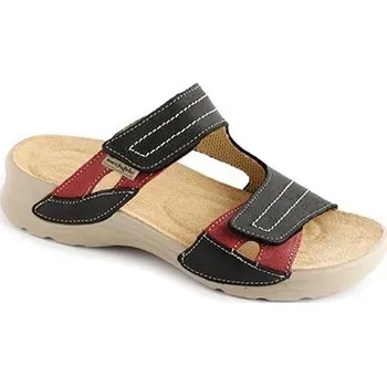 Dámská zdravotní obuv Pantofle NINA, různé barvy Velikost 40 (UK-6 1/2) černá/červená