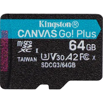 Kingston Canvas Go! Plus microSDXC 256 GB UHS-I U3 V30, 64 GB