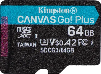 paměťová karta Kingston Canvas Go! Plus MicroSD 64 GB UHS-I U3 (SDCG3/64GBSP)