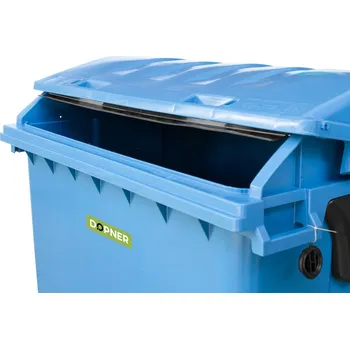 Železářství Kontejner 1100 l plastový DOPNER, modrý Typ víka: Plné víko