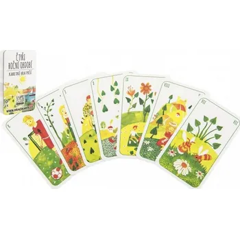 Hrací karty 1884 Prší čtyři roční období mariášová karta Hrací karty 1884 Prší čtyři roční období