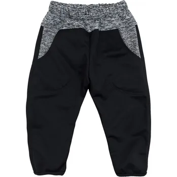 černo-šedé softshellové kalhoty s microfleecem