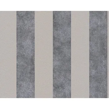 Tapeta Vliesová tapeta Pruhy, barva béžová, šedá, černá, taupe 372711 / Tapety na zeď 37271-1 Trendwall (0,53 x 10,05 m) A.S.Création