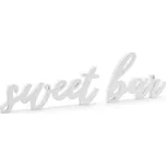 PartyDeco Nápis dřevěný Sweet bar bílý