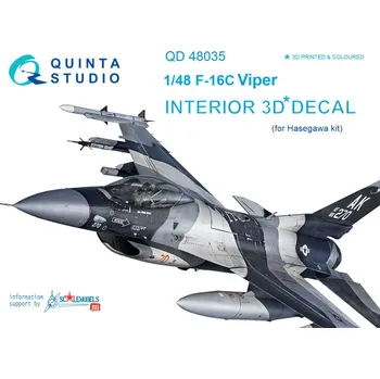 Plastikový model Quinta studio 1/48 F-16C 3D-Printed & colour Interior (HAS)
