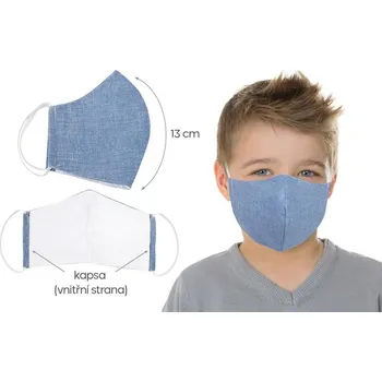 rouška Ústní rouška dětská , bavlněná na gumičku s vnitřní kapsou
