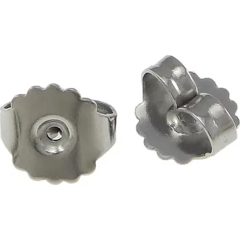 Materiál na výrobu šperku Šperky4U Náušnicový puzetový uzávěr ocelový 8 x 9 mm - 1 kus - OK1203