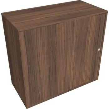 Kancelářský vozík HOBIS skříň policová, roleta levá - DZ 2 80 03 L, ořech + doprava zdarma