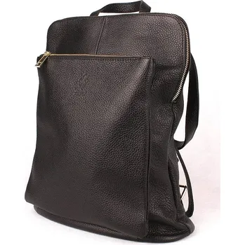Kabelka Černý kožený batoh/crossbody kabelka no. 21 o obsahu cca. 7 l