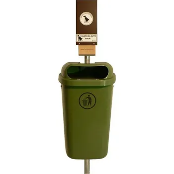 Odpadkový koš Koš se sloupkem a schránkou na papírové pytlíky