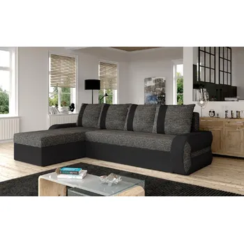 Sedací souprava Smartshop Prunella L/P černá látka/černá ekokůže