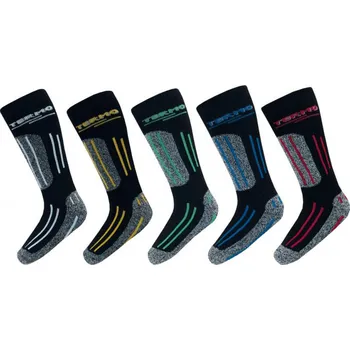 Termo podkolenky Novia Silvertex 1533 teplé šedočerné s červenou velikosti ponožek: 16-17 ( EUR vel. 24-26)