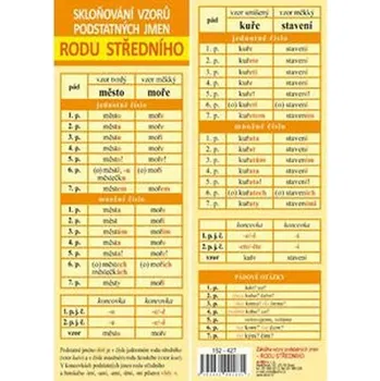 výuková tabulka Vzory podstatných jmen rodu středního - Pansofia (2020, lamino)