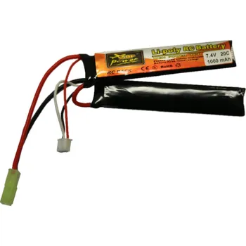Baterie pro airsoftovou zbraň XCell Li-Pol baterie X-Cell 7,4V 1000mAh, 20C - Nunchuk (dvojdílná)