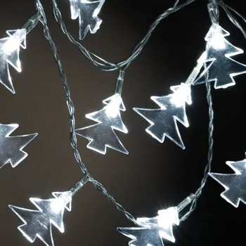 Vánoční dekorace Řetěz stromky RS-029, 10 LED strom. 4 cm