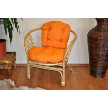 Podsedák Polstr na křeslo BAHAMA oranžový melír