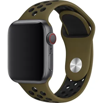 Příslušenství k chytrým hodinkám eses Silikonový řemínek pro Apple Watch - Zeleno černý, S, M, L - 38mm, 40mm, 41mm