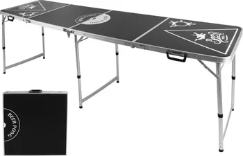 Stůl na stolní tenis zahrada-XL HI Skládací stůl na beer pong černý