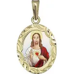Aljančič Nejsvětější Srdce Ježíšovo gravírovaný medailon 145R zlato