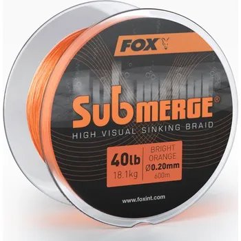 Fox Šňůra Submerge High Visual Orange Sinking Braid Délka: 600m, Nosnost: 18,1kg, Průměr: 0,20mm