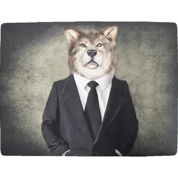 prostírání 4ks pevné korkové prostírání pán vlk - 30*40*0,4cm