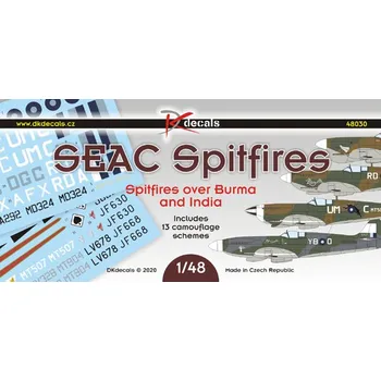 Plastikový model DK decals 1/48 SEAC Spitfires o. Burma and India (13x camo)