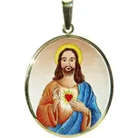 Aljančič Nejsvětější Srdce Krista největší medailonek modrý 399H zlato