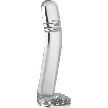 Dildo SKLENĚNÉ DILDO PENIS NA PODSTAVCI S VARLATY ZAHNUTÝ - 73062170