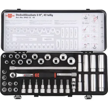 WURTH GOLA SADA NÁSTRČNÝCH KLÍČŮ 3/8" 42 KS (Sada nástrčných klíčů 3/8", 42 ks)