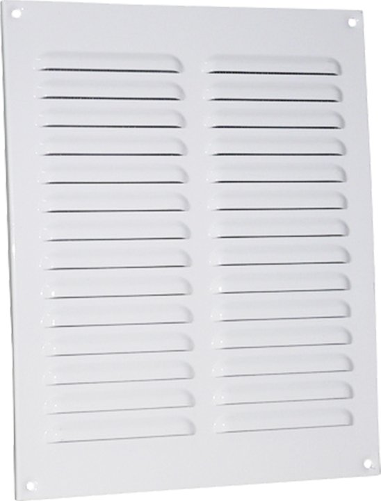 Dalap GMPO 195x245 N Kovová ventilační mřížka bez příruby s pevnou žaluzií a síťkou 195x245 mm, bílá