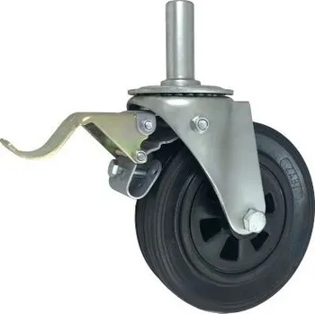 Pojezdové kolečko Pryžové kolo 180 mm otočná vidlice s brzdou a čepem ZABI