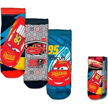 EUROSWAN Dětské ponožky Cars Auta kotníkové sada 3 páry vel. 19/22 Velikost: 19/22