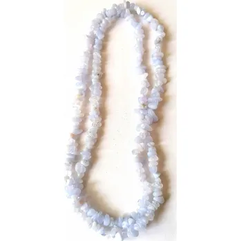 Náhrdelník Chalcedonový náhrdelník sekaný, dlouhý cca 85 cm