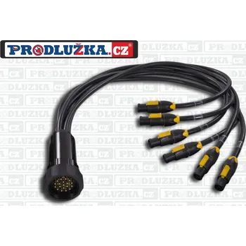 Prodlužovací kabel Prodlužka.cz Socapex "spider" vidlice 19P+N-6x Powercon True 1 3G2,5/230V/16A M: 2 M