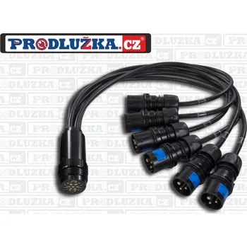 Prodlužovací kabel Prodlužka.cz Socapex "spider" spojka 19P+N- 6x vidlice 230V/16A/3p M: 2 M