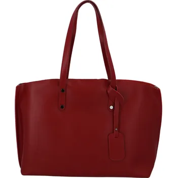 Dámská kožená kabelka tmavě červená - ItalY Jordana Two červená