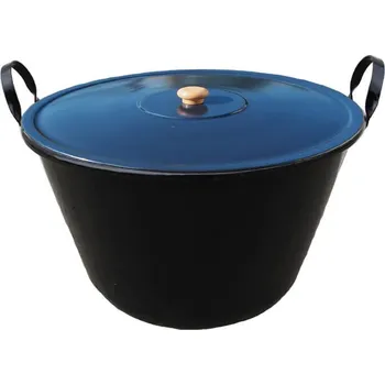 Kempingové nádobí Smaltovaný kotel s poklicí na zabíjačky 80 L