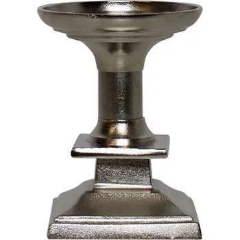 Svícen Stříbrný kovový svícen Skua - 9*9*12cm