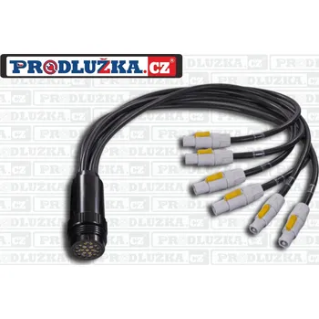 Prodlužovací kabel Prodlužka.cz Socapex " spider" spojka 19P+N-6x Powercon 3G2,5/230V/16A M: 10 M