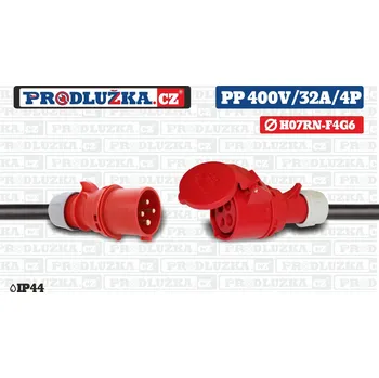 Prodlužovací kabel Prodlužka.cz Prodlužovací přívod 400V/32A/4p/4G6/IP44 M: Délka 10 m