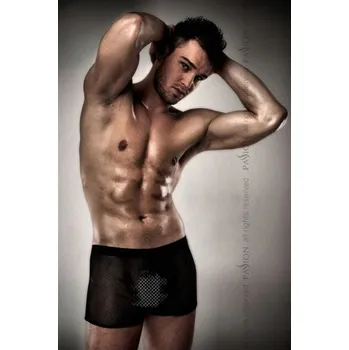 Pánské erotické prádlo Passion 004 Short - Pánske boxerky Černá Velikost L/XL